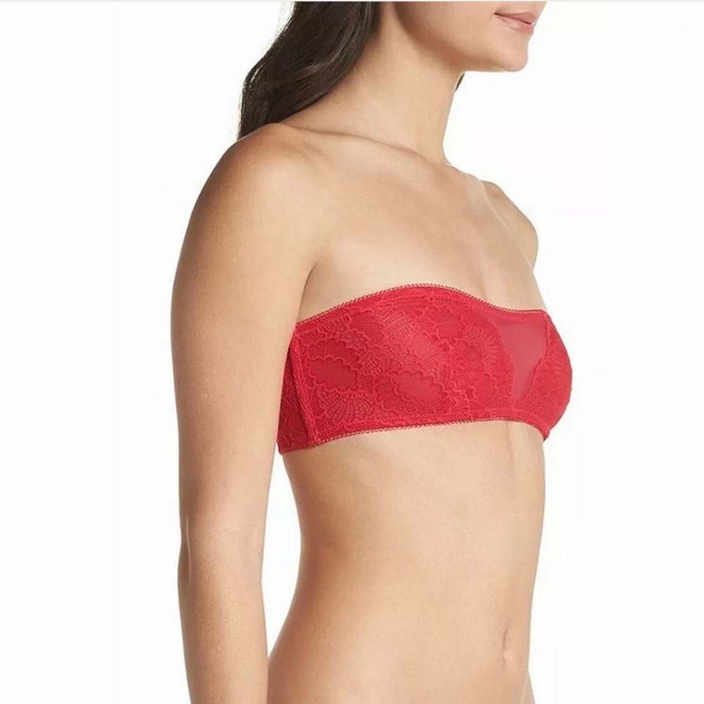 Free People Women’s Raspberry Lace Bralette Size Medium NWT - Picture 2 of 8